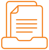 Orange line art document illustration