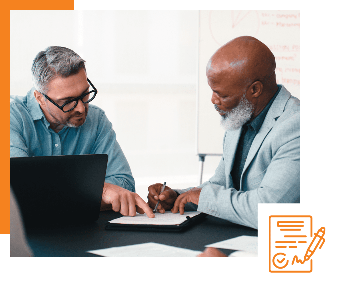 Professional collaboration at office table